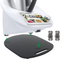 Nikcorp Klizna daska za kuhinjski robot, s kotačićima, bambus, za TM6 TM5, stabilna podloga s utorima, crna