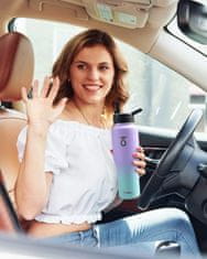 Nikcorp Termo boca 1L sa slamkom i ručkom, trostruka izolacija za 48h hladnoće, nehrđajući čelik, za auto, sport i kampiranje, šarena