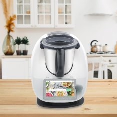 Nikcorp Klizna daska za kuhinjski robot, s kotačićima, bambus, za TM6 TM5, stabilna podloga s utorima, crna