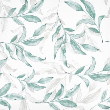 Nikcorp Samoljepljiva tapeta za zid i namještaj, vodootporna PVC folija za kuhinju i kupaonicu, bijela s lišćem 59x300 cm