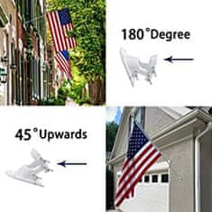 Nikcorp Aluminijski jarbol za zastavu, podesivi 40-150 cm, s rotirajućim prstenovima i nosačem, za zid, balkon, vrt, srebrni