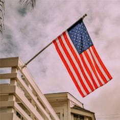 Nikcorp Aluminijski jarbol za zastavu, podesivi 40-150 cm, s rotirajućim prstenovima i nosačem, za zid, balkon, vrt, srebrni