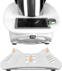 Nikcorp Klizna podloga za Thermomix TM5/TM6, zaštita vage i lako pomicanje, metalna s kotačićima i ručkom, bijela 41x27 cm