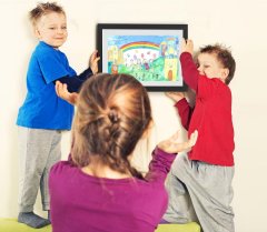 Nikcorp Drveni okvir za slike i dokumente, set 2 kom, za 150 A4 listova, s magnetskim zatvaranjem i elastičnim trakama, crni 33x24 cm