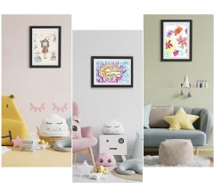 Nikcorp Drveni okvir za slike i dokumente, set 2 kom, za 150 A4 listova, s magnetskim zatvaranjem i elastičnim trakama, crni 33x24 cm