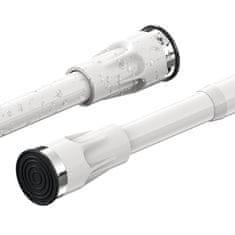 Nikcorp Teleskopska šipka za zavjesu za tuš 177-223 cm, nehrđajući čelik, bijela, montaža bez bušenja