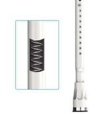 Nikcorp Teleskopska šipka za zavjesu za tuš 177-223 cm, nehrđajući čelik, bijela, montaža bez bušenja