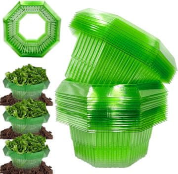 Nikcorp Ovratnici protiv puževa 10 kom, plastična zaštita za biljke, ekološka barijera za vrt, povrće i cvijeće, zeleni