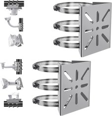 Nikcorp Univerzalni nosač za stup za nadzorne kamere, montaža bez bušenja, s 3 podesive stezaljke, nehrđajući čelik, Φ45-125mm