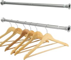 Nikcorp TALITARE teleskopska šipka za odjeću, 2 kom, podesiva 38-137 cm, nehrđajući čelik, nosivost 30 kg, srebrna