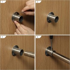 Nikcorp TALITARE teleskopska šipka za odjeću, 2 kom, podesiva 38-137 cm, nehrđajući čelik, nosivost 30 kg, srebrna