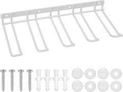 Nikcorp Zidni držač za bušilice i alate, 4 kuke, metalni organizator za garažu i radionicu, otporan na hrđu, bijeli