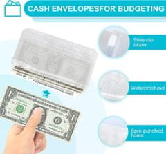 Nikcorp A6 planer za budžetiranje s 12 kuverti, organizator za novac i financije, PU koža, 6 prstenova, rozi A6