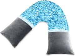 Nikcorp Jastuk u obliku slova V za ublažavanje bolova u vratu, ergonomski, od memorijske pjene, za spavanje i odmor, sivi 150x30cm