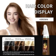 Nikcorp Šampon za bojanje kose za trenutno prekrivanje sijedih, dugotrajna boja s aplikatorom u obliku češlja, za kosu i bradu, smeđa, 200 ml