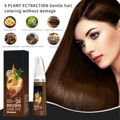 Nikcorp Šampon za bojanje kose za trenutno prekrivanje sijedih, dugotrajna boja s aplikatorom u obliku češlja, za kosu i bradu, smeđa, 200 ml