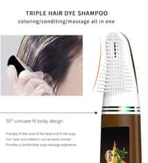 Nikcorp Šampon za bojanje kose za trenutno prekrivanje sijedih, dugotrajna boja s aplikatorom u obliku češlja, za kosu i bradu, smeđa, 200 ml