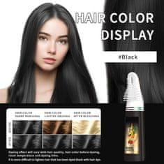 Nikcorp Šampon za bojanje kose s aplikatorom u obliku češlja, dugotrajna crna boja, brzo prekrivanje sijedih, za žene i muškarce, 200 ml