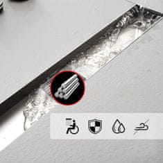 Nikcorp Tuš kanalica 100 cm od nehrđajućeg čelika za brzo odvajanje mokre i suhe zone, sa sifonom i filterom, mat saten