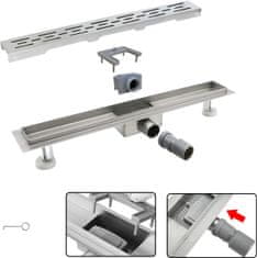 Nikcorp Tuš kanalica 100 cm od nehrđajućeg čelika za brzo odvajanje mokre i suhe zone, sa sifonom i filterom, mat saten