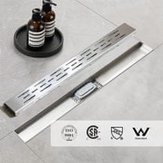 Nikcorp Tuš kanalica 100 cm od nehrđajućeg čelika za brzo odvajanje mokre i suhe zone, sa sifonom i filterom, mat saten