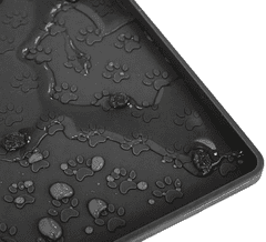 Nikcorp Silikonska podloga za pse i mačke, vodootporna i protuklizna zaštita za pod, podmetač za zdjelice za hranu i vodu, crna 30x48 cm