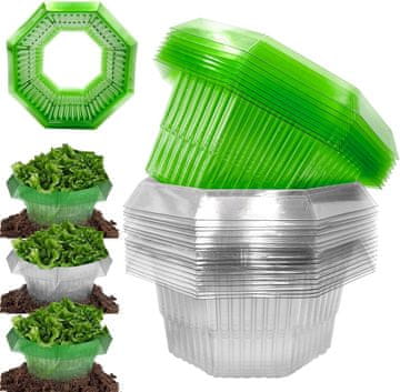 Nikcorp Prstenovi protiv puževa 20 kom, višekratna zaštita biljaka, ekološka barijera za vrt, povrće i cvijeće, zeleni