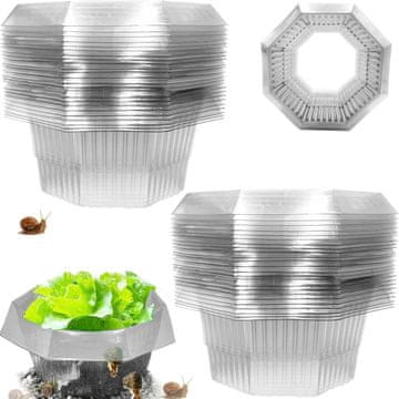 Nikcorp Prstenovi protiv puževa 20 kom, zaštita za biljke i povrće, višekratna barijera za vrt, prozirni, Ø 24 cm