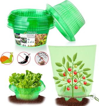 Nikcorp Set 25x ovratnik i 25x mreža za zaštitu biljaka od puževa, insekata i mraza, 360° barijera za vrt, povrtnjak i voćnjak