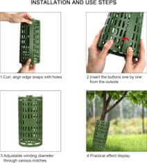 Nikcorp Štitnik za deblo drveta, 3 komada, sklopiva zaštita za mlada stabla i grmlje od glodavaca i kosilice, zelena