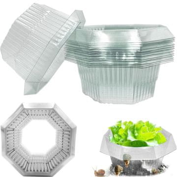 Nikcorp Ovratnici protiv puževa 20 kom, zaštita za biljke i povrće, plastični prstenovi za vrt, višekratni, otporni, Ø 24 cm