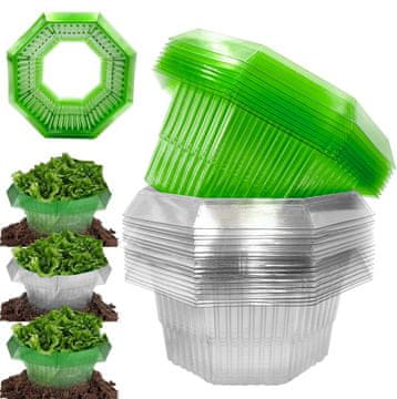 Nikcorp Ovratnici protiv puževa 10 kom, zaštitni prstenovi za vrt, ekološka barijera za salatu i povrće, plastični, Ø 24 cm