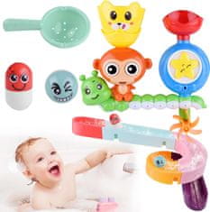 Nikcorp Set igračaka za kadu, 14 komada, tobogan s vakuumskim čašicama, bez BPA, za kreativnu igru i razvoj motorike, višebojni