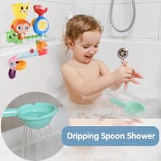 Nikcorp Set igračaka za kadu, 14 komada, tobogan s vakuumskim čašicama, bez BPA, za kreativnu igru i razvoj motorike, višebojni