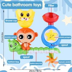 Nikcorp Set igračaka za kadu, 14 komada, tobogan s vakuumskim čašicama, bez BPA, za kreativnu igru i razvoj motorike, višebojni