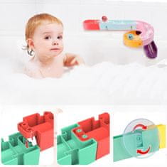 Nikcorp Set igračaka za kadu, 14 komada, tobogan s vakuumskim čašicama, bez BPA, za kreativnu igru i razvoj motorike, višebojni