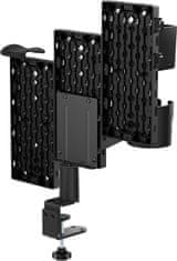 Nikcorp Stolna perforirana ploča za gaming opremu, rotacija 360°, modularni organizator s 9 dodataka, montaža bez bušenja, crna