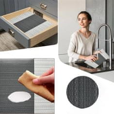 Nikcorp Podmetači za stol 4 kom, perivi i otporni na toplinu, PVC podlošci za blagovaonicu i kuhinju, sivo-bijeli 30x45 cm