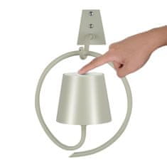 Nikcorp Bežična zidna LED lampa, punjiva 5200 mAh, 3 boje svjetla, prigušivanje, IP54 vanjska i unutarnja, USB-C, siva