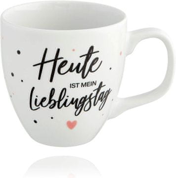 Nikcorp Velika porculanska šalica s ručkom, motivacijski natpis, za kavu i čaj, periva u perilici, 0,45L, bijela