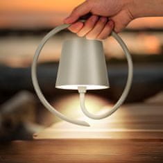 Nikcorp Bežična zidna LED lampa, punjiva 5200 mAh, 3 boje svjetla, prigušivanje, IP54 vanjska i unutarnja, USB-C, siva