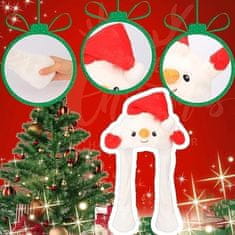 Nikcorp Set božićnih LED kapa Djed Božićnjak i Snjegović s pomičnim ušima, 2 kom, plišane svjetleće kape za djecu i odrasle