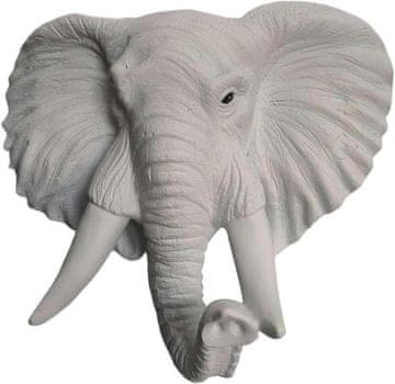 Nikcorp Zidna skulptura slona za sreću, ručno rađena 3D dekoracija za dom i vrt, smola, siva 20x9x21.5 cm