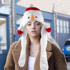 Nikcorp Set božićnih LED kapa Djed Božićnjak i Snjegović s pomičnim ušima, 2 kom, plišane svjetleće kape za djecu i odrasle