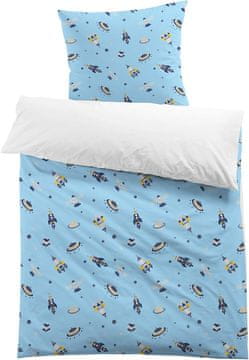 Nikcorp Dječja posteljina Astronaut, 3D print, mekana mikrofibra, navlaka za poplun s patentnim zatvaračem, 140x200cm + 65x65cm