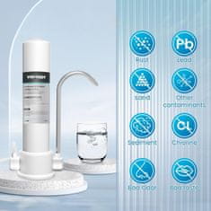 Nikcorp Sustav za filtriranje vode za slavinu za čistu i ukusnu vodu, smanjuje klor i teške metale, dugotrajni filter 6-12 mj