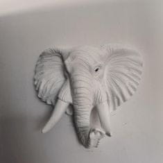 Nikcorp Zidna skulptura slona za sreću, ručno rađena 3D dekoracija za dom i vrt, smola, siva 20x9x21.5 cm