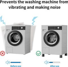 Nikcorp Antivibracijske podloge za perilicu rublja, set 4 kom, protuklizne s vakuumskim čašicama za smanjenje buke i vibracija, sive