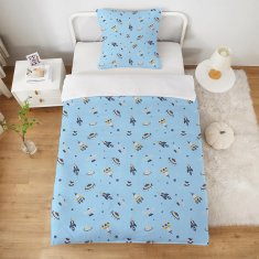 Nikcorp Dječja posteljina Astronaut, 3D print, mekana mikrofibra, navlaka za poplun s patentnim zatvaračem, 140x200cm + 65x65cm