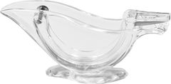 Nikcorp Cjedilo za limun u obliku ptice, akrilno, za lako cijeđenje soka iz citrusa, ergonomski dizajn, prozirno 11,9x5,4 cm